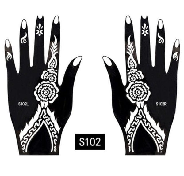 2Pcs/Set Temporary Womens Tattoo 25 Luxury Designs Body Art Waterproof Tattoo For Hands Wedding Party