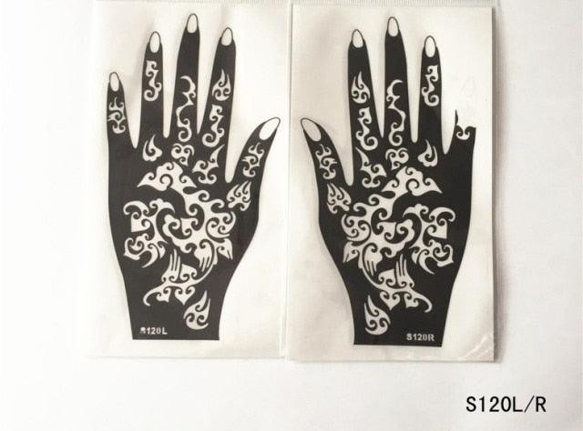 2Pcs/Set Temporary Womens Tattoo 25 Luxury Designs Body Art Waterproof Tattoo For Hands Wedding Party