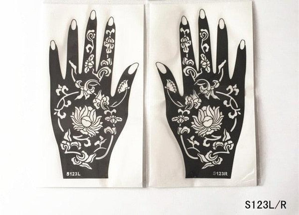 2Pcs/Set Temporary Womens Tattoo 25 Luxury Designs Body Art Waterproof Tattoo For Hands Wedding Party