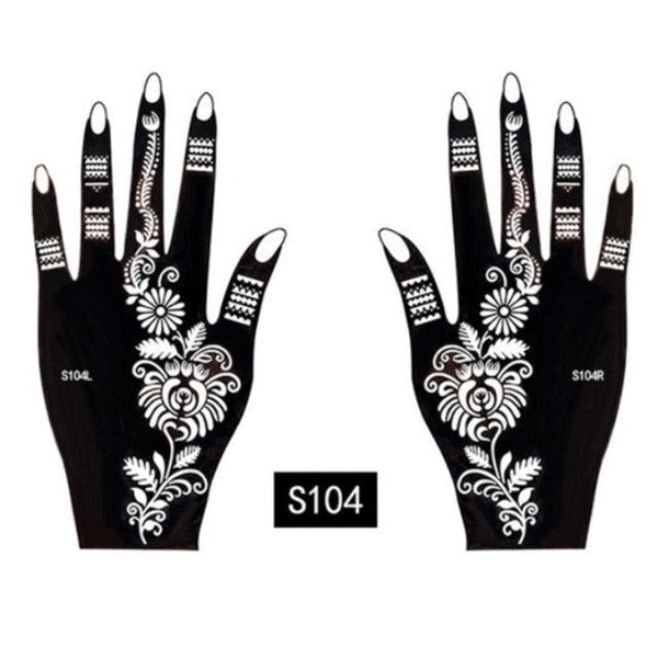 2Pcs/Set Temporary Womens Tattoo 25 Luxury Designs Body Art Waterproof Tattoo For Hands Wedding Party
