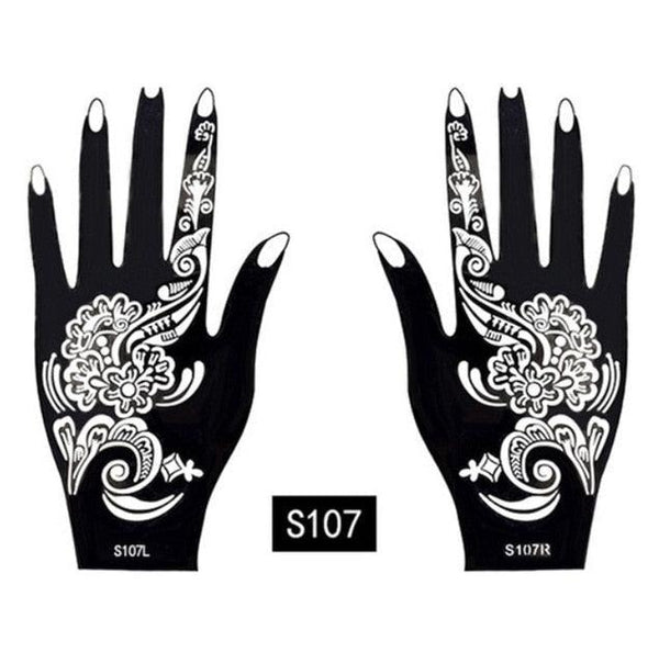 2Pcs/Set Temporary Womens Tattoo 25 Luxury Designs Body Art Waterproof Tattoo For Hands Wedding Party
