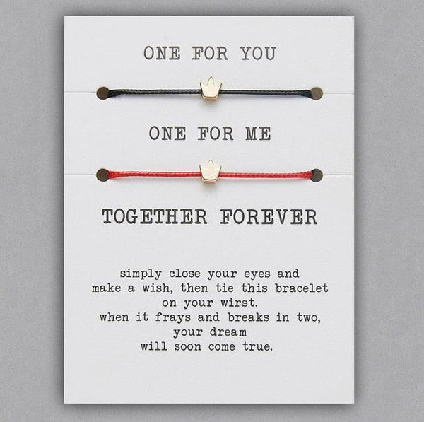 2pcs/set Together Forever Love Infinity 8 Charm Bracelet Red String Couple Bracelets Wish Jewelry Long Distance Matching Bracelets For Best Friend Mother Daughter 17-30cm
