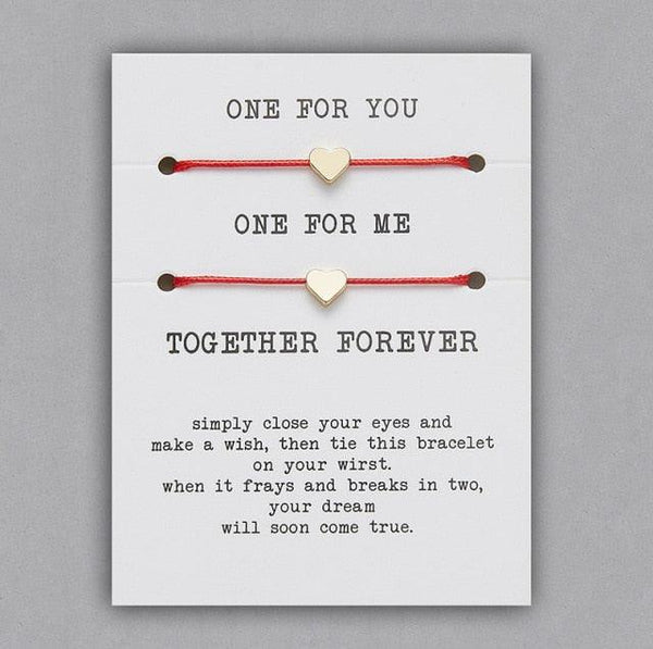 2pcs/set Together Forever Love Infinity 8 Charm Bracelet Red String Couple Bracelets Wish Jewelry Long Distance Matching Bracelets For Best Friend Mother Daughter 17-30cm