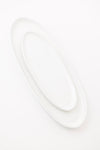 Ines Oval Lipped Serving Plate - Matte White - Set of 2