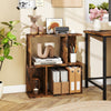 3-Tier Bookshelf with Display Shelf for Small Space-Rustic Brown