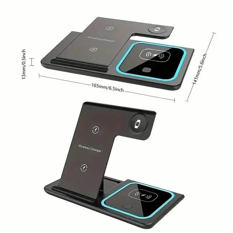 3-in-1 Folding Fast Wireless Charger Station