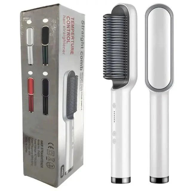 3 IN 1 Multifunctional Hair Straightener Comb Hair Black Red Straightening Brush Portable Comb Fast Heating Men Beard Straightener For Traveling Perfect Gift For Adults