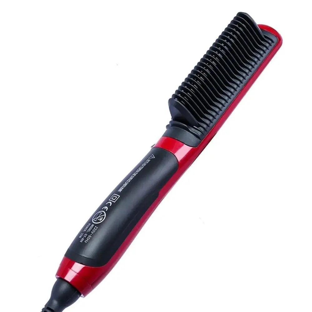 3 IN 1 Multifunctional Hair Straightener Comb Hair Black Red Straightening Brush Portable Comb Fast Heating Men Beard Straightener For Traveling Perfect Gift For Adults