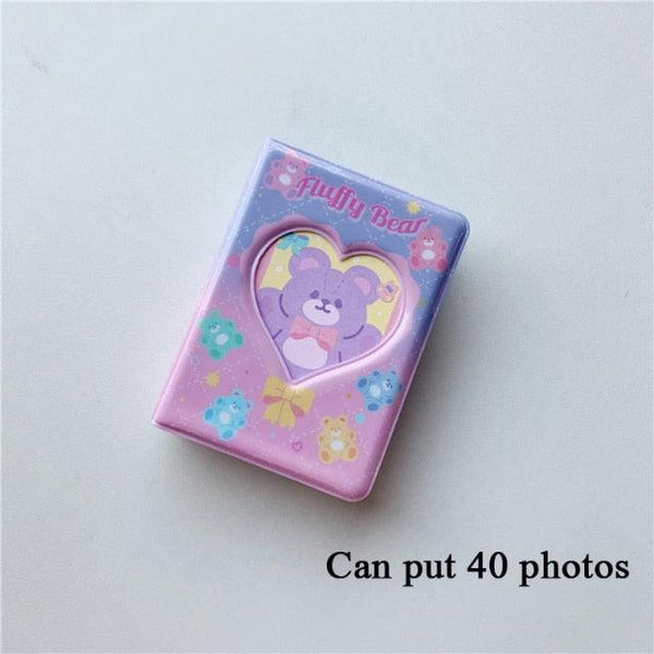 3 Inch Mini Photo Album 32 Pockets Square Hollow Card Holder Bronzing Stars Picture Storage Case PVC Photocard Holder DIY Photo Albums Birthday Gift Family Scrapbook Albums Family Anniversary Gift For Couple