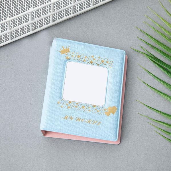 3 Inch Mini Photo Album 32 Pockets Square Hollow Card Holder Bronzing Stars Picture Storage Case PVC Photocard Holder DIY Photo Albums Birthday Gift Family Scrapbook Albums Family Anniversary Gift For Couple