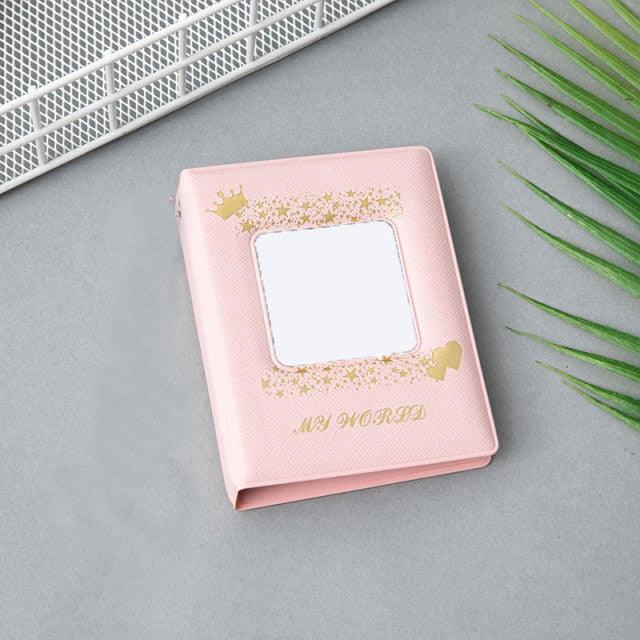 3 Inch Mini Photo Album 32 Pockets Square Hollow Card Holder Bronzing Stars Picture Storage Case PVC Photocard Holder DIY Photo Albums Birthday Gift Family Scrapbook Albums Family Anniversary Gift For Couple