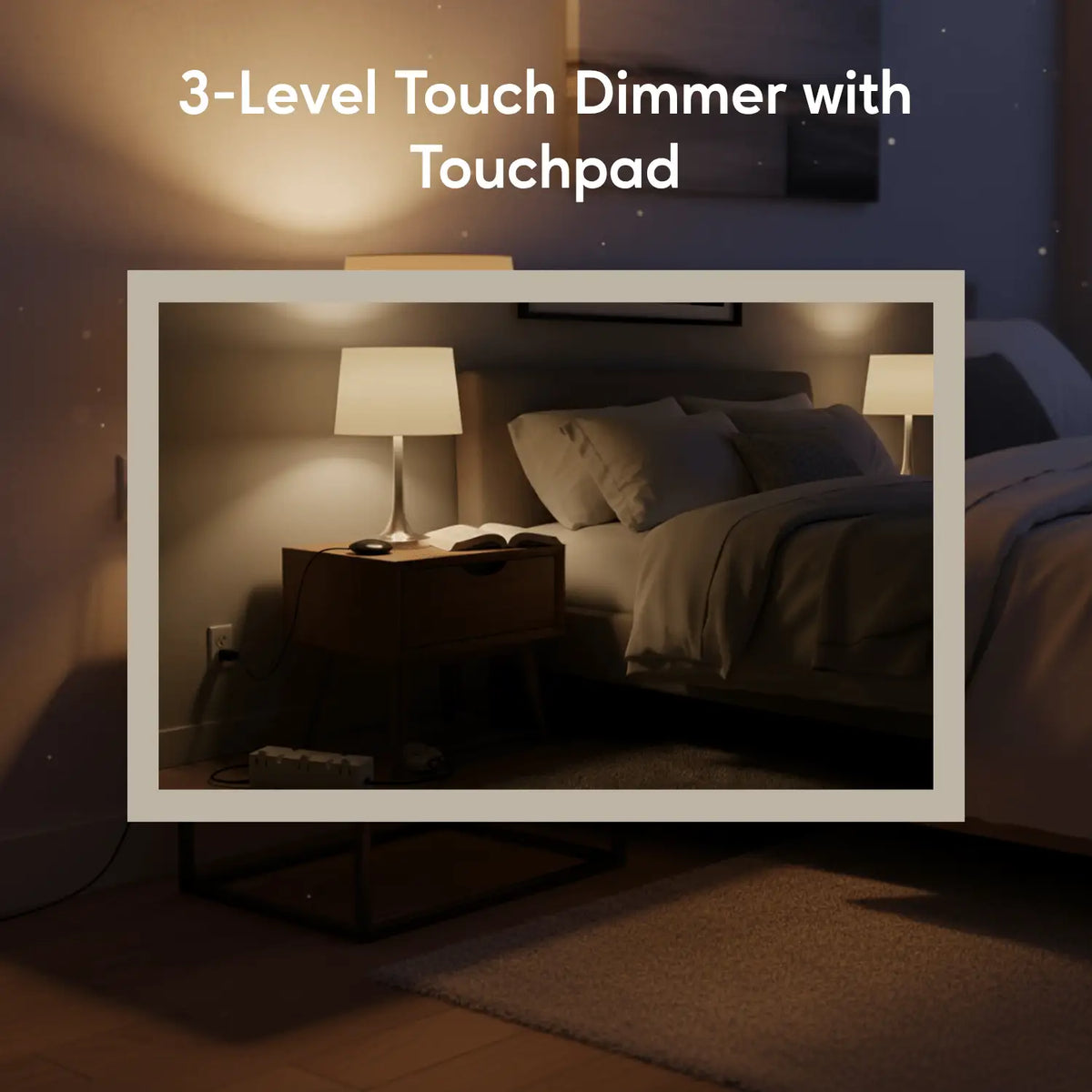 3 Level touch Light Dimmer with 3 Plug - Receptacles 120V