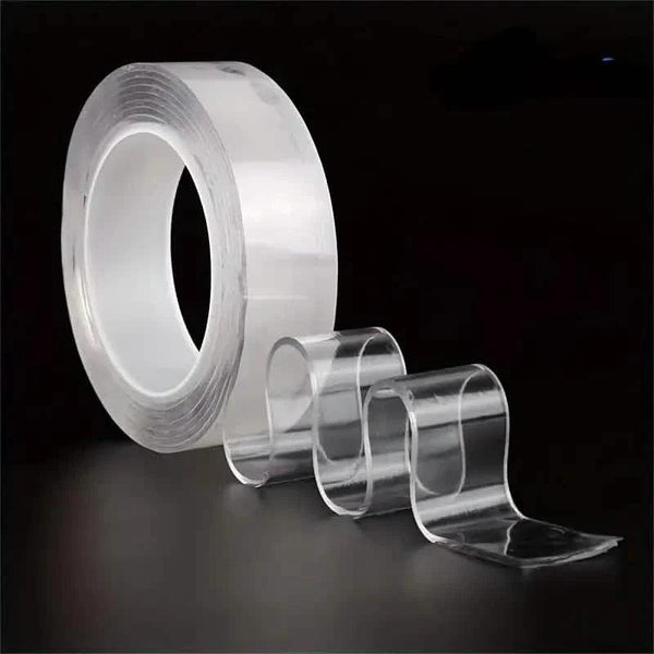 3-Pack: Transparent Adhesive Tape - Reusable, Washable, and No-Residue Nano Gel Strips