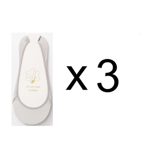 3 Pairs Invisible Boat Socks Women Summer Silicone Non-Slip Socks for High Invisible Heels Ice Silk Socks for Women