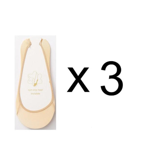 3 Pairs Invisible Boat Socks Women Summer Silicone Non-Slip Socks for High Invisible Heels Ice Silk Socks for Women