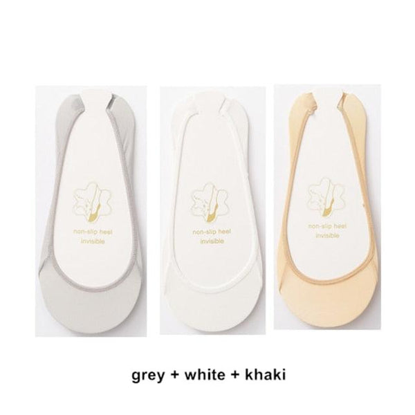 3 Pairs Invisible Boat Socks Women Summer Silicone Non-Slip Socks for High Invisible Heels Ice Silk Socks for Women