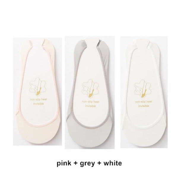 3 Pairs Invisible Boat Socks Women Summer Silicone Non-Slip Socks for High Invisible Heels Ice Silk Socks for Women