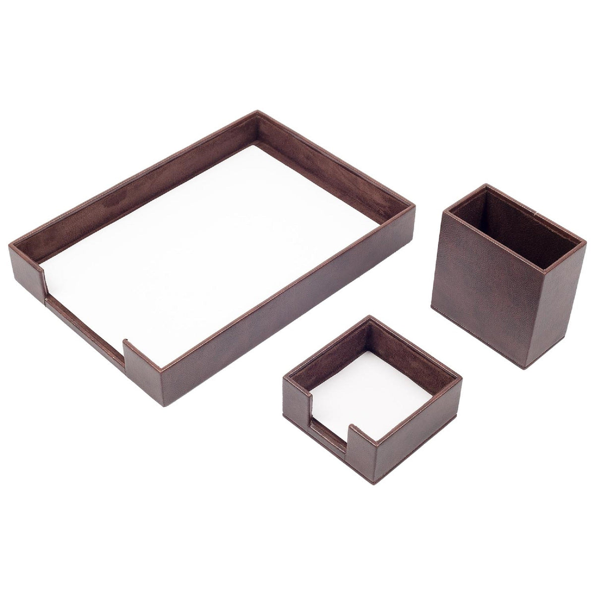 MOOG Leather Desk Set-3 Accessories-Single Document Tray - Blue - 3 PCS