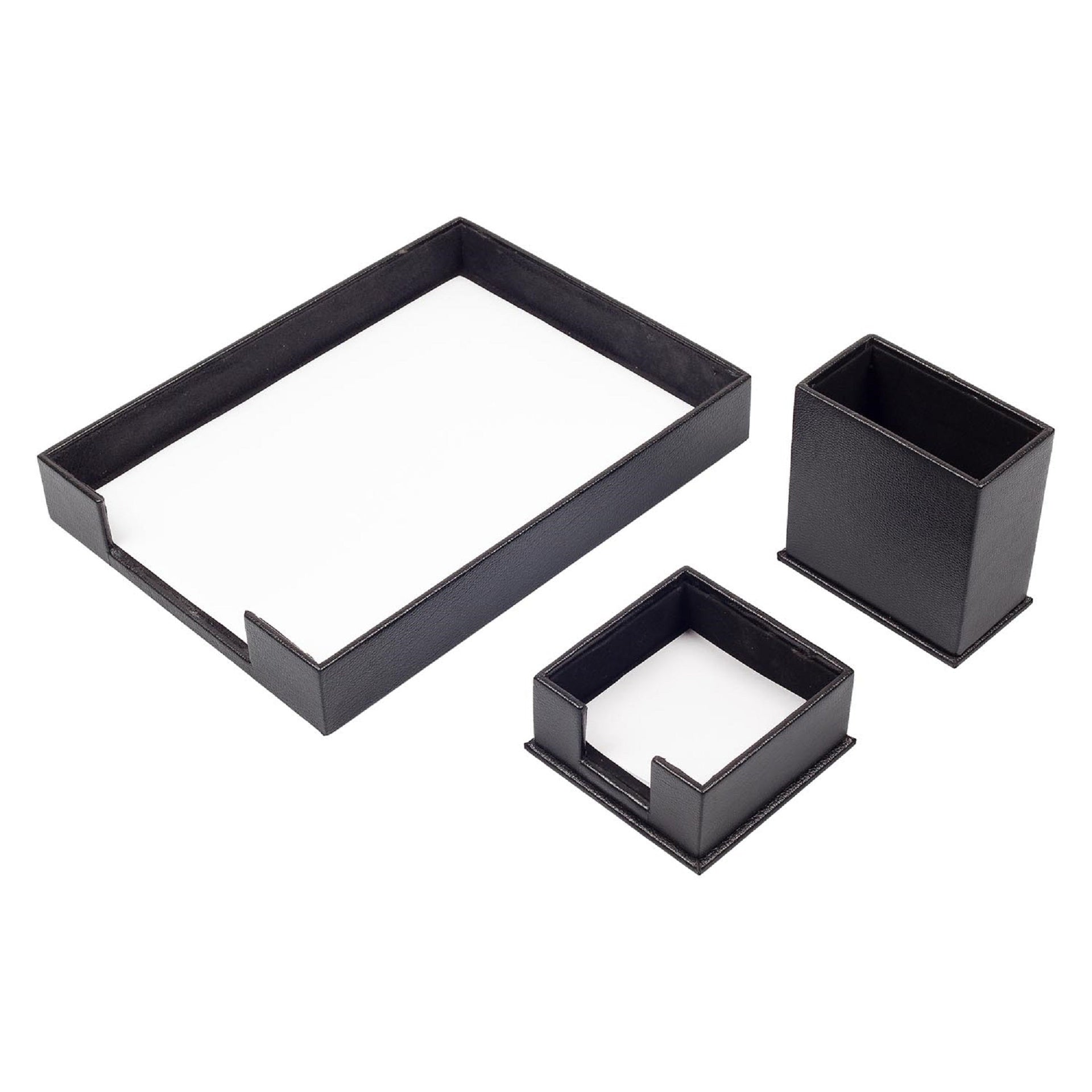MOOG Leather Desk Set-3 Accessories-Single Document Tray - Turquoise - 3 PCS