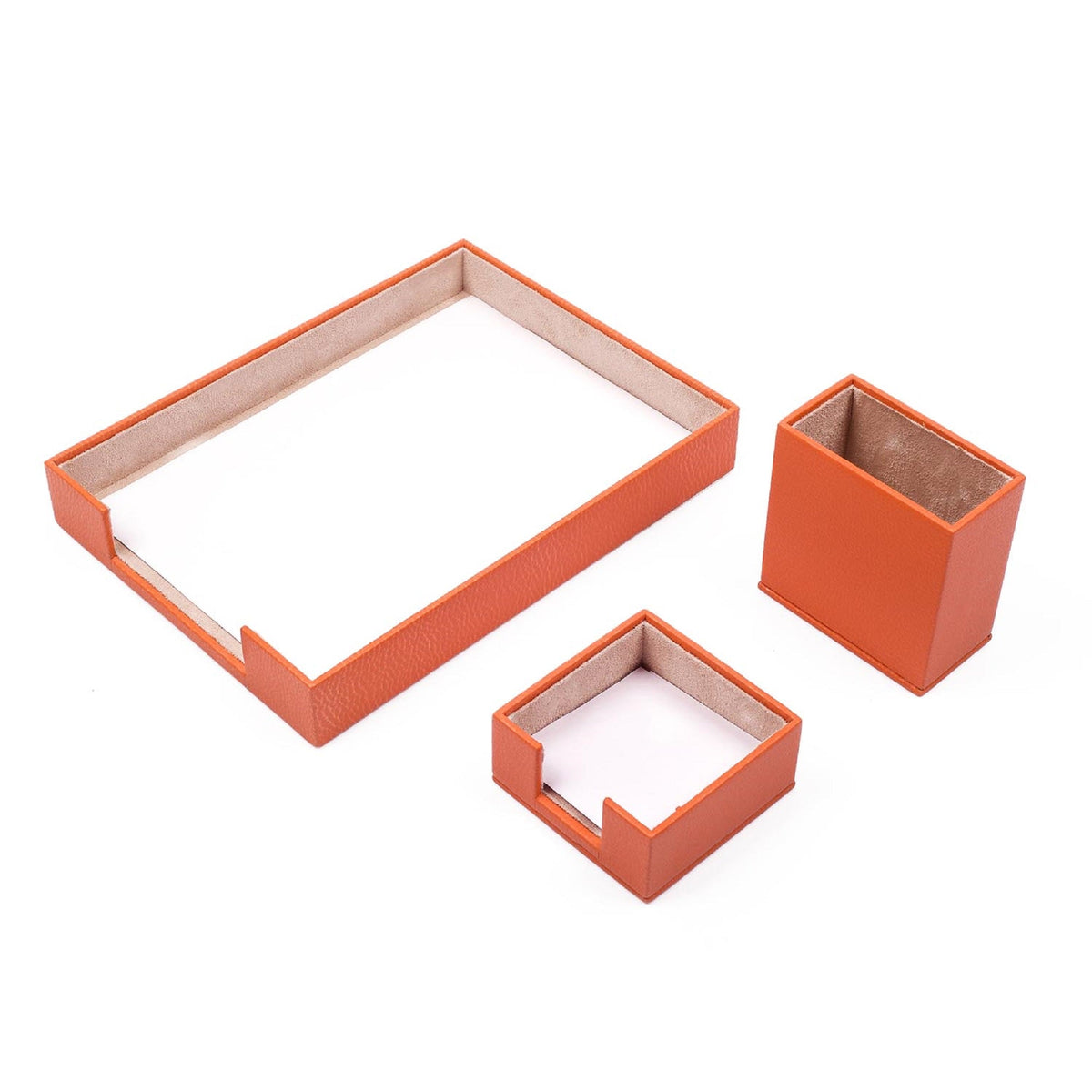 MOOG Leather Desk Set-3 Accessories-Single Document Tray - Green  - 3 PCS