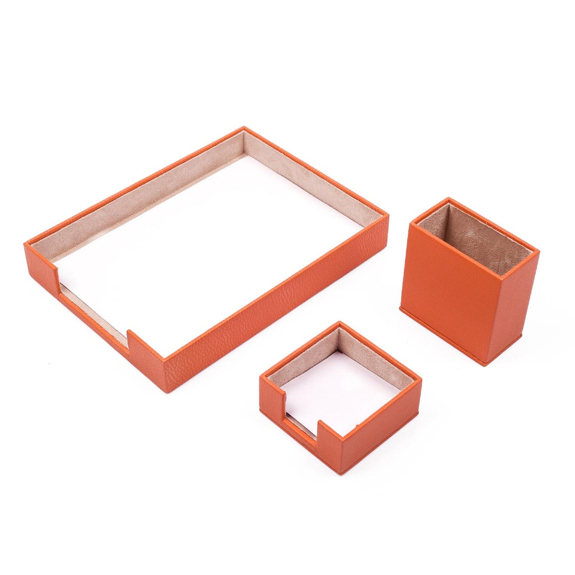 MOOG Leather Desk Set-3 Accessories-Single Document Tray - Turquoise - 3 PCS