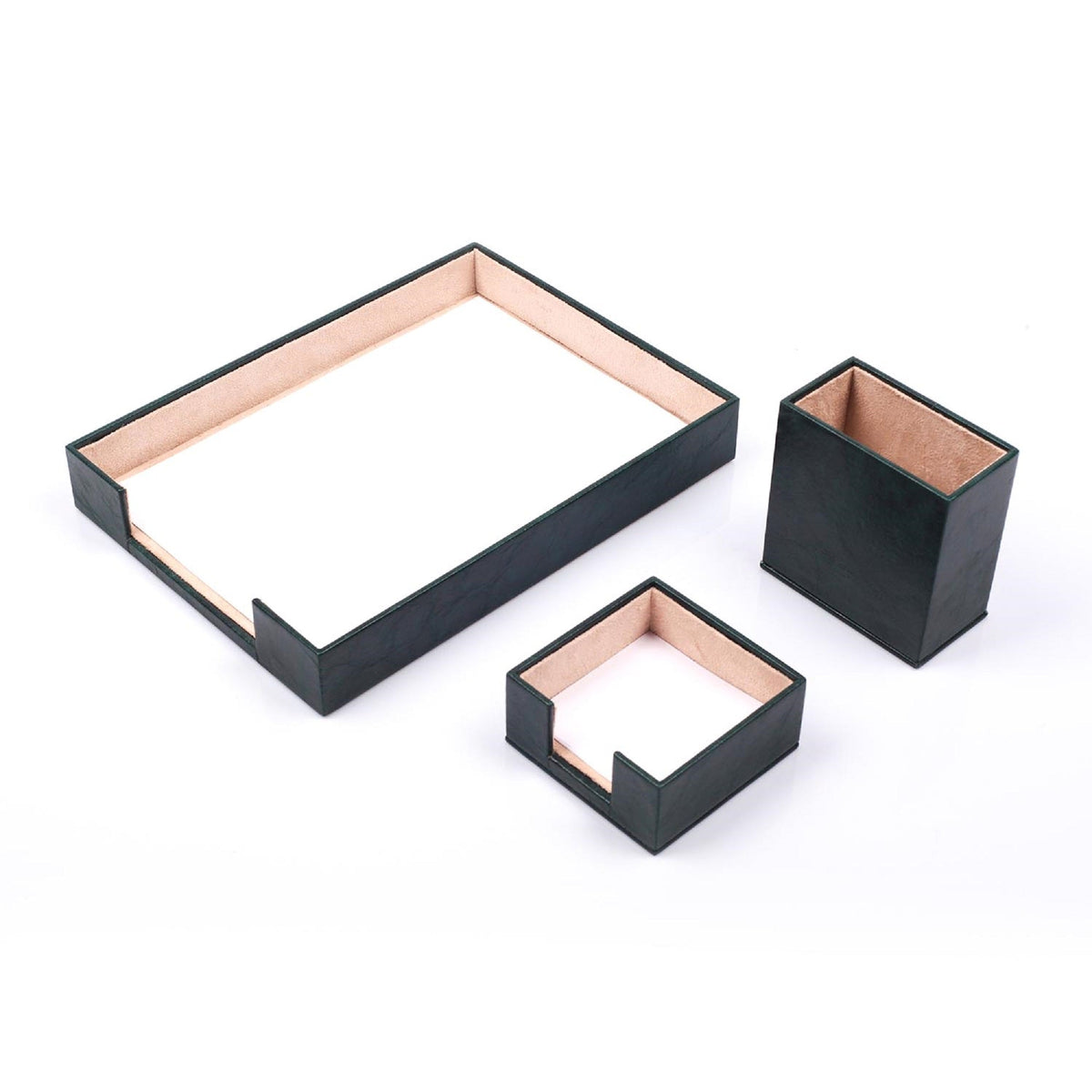 MOOG Leather Desk Set-3 Accessories-Single Document Tray - Orange - 3 PCS