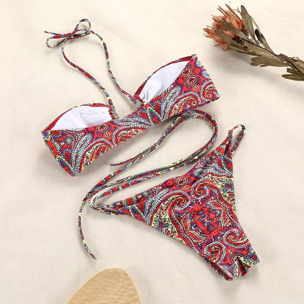 3-Piece Bikinis Suit Halter Polka Dot Swimwear Women Beachwear Women's 3 Piece Bikini Set Swimsuit Cover Ups Sheer Sarongs Beach Wrap Skirt Bathing Suit Swimsuit Female Holiday Beach Skirt Bikini Set