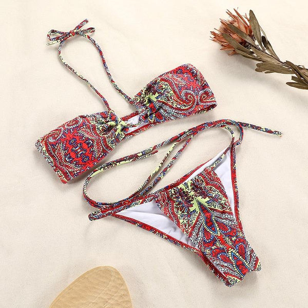 3-Piece Bikinis Suit Halter Polka Dot Swimwear Women Beachwear Women's 3 Piece Bikini Set Swimsuit Cover Ups Sheer Sarongs Beach Wrap Skirt Bathing Suit Swimsuit Female Holiday Beach Skirt Bikini Set