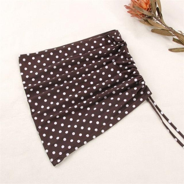 3-Piece Bikinis Suit Halter Polka Dot Swimwear Women Beachwear Women's 3 Piece Bikini Set Swimsuit Cover Ups Sheer Sarongs Beach Wrap Skirt Bathing Suit Swimsuit Female Holiday Beach Skirt Bikini Set