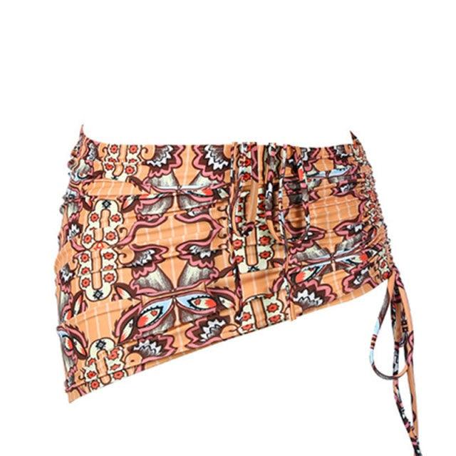 3-Piece Bikinis Suit Halter Polka Dot Swimwear Women Beachwear Women's 3 Piece Bikini Set Swimsuit Cover Ups Sheer Sarongs Beach Wrap Skirt Bathing Suit Swimsuit Female Holiday Beach Skirt Bikini Set