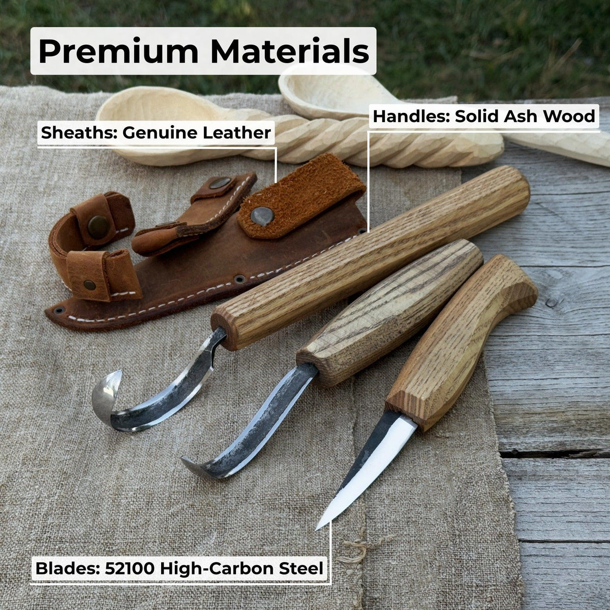 3-Piece Carving Knife Set for Spoon Carving