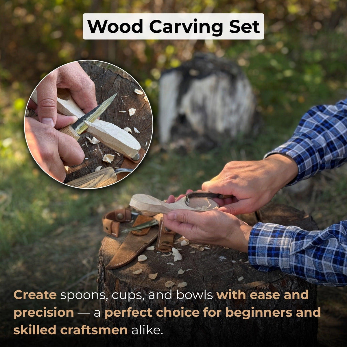 3-Piece Carving Knife Set for Spoon Carving