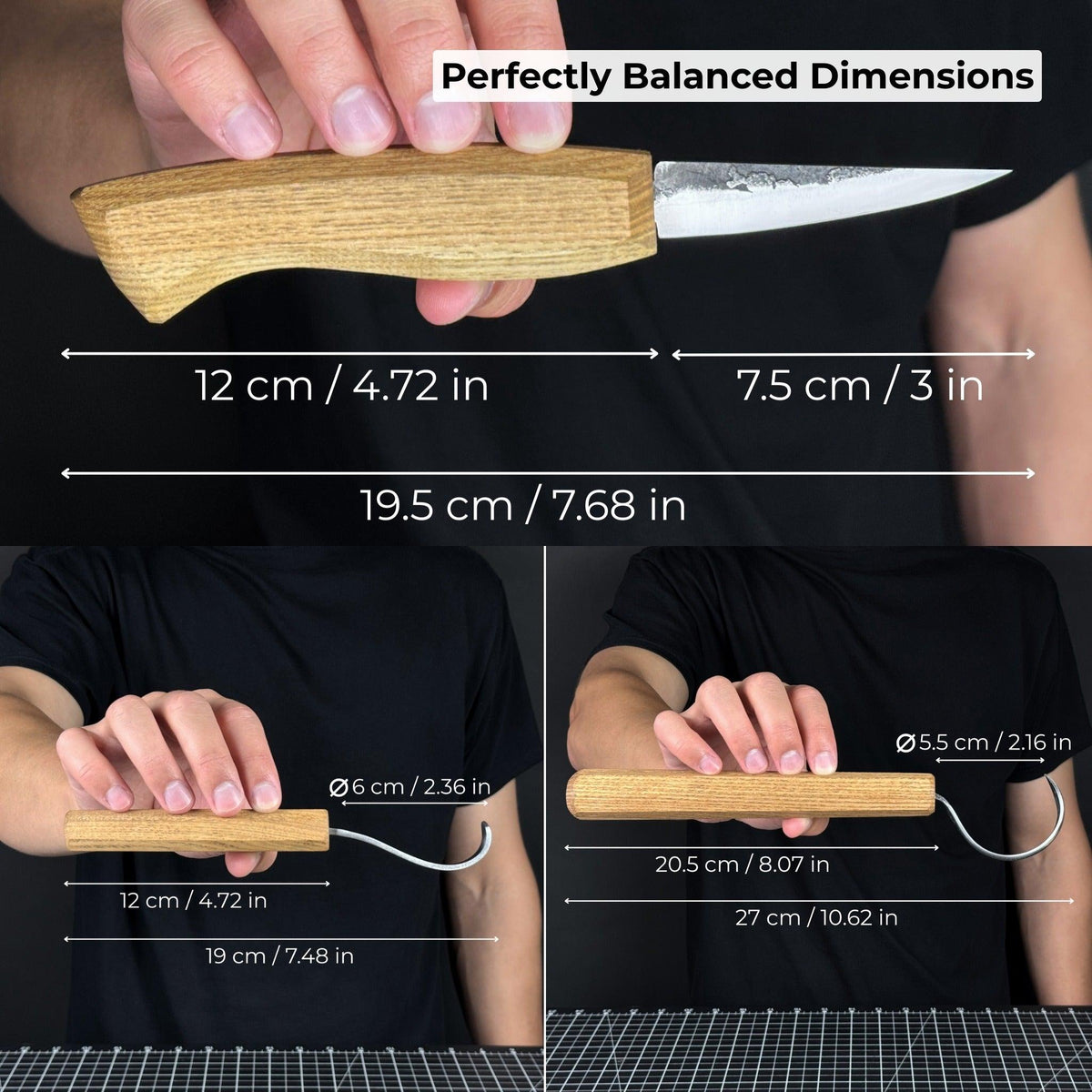 3-Piece Carving Knife Set for Spoon Carving