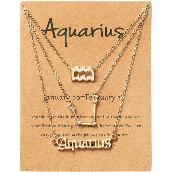 3-Piece: Constellation Zodiac Layer Necklaces