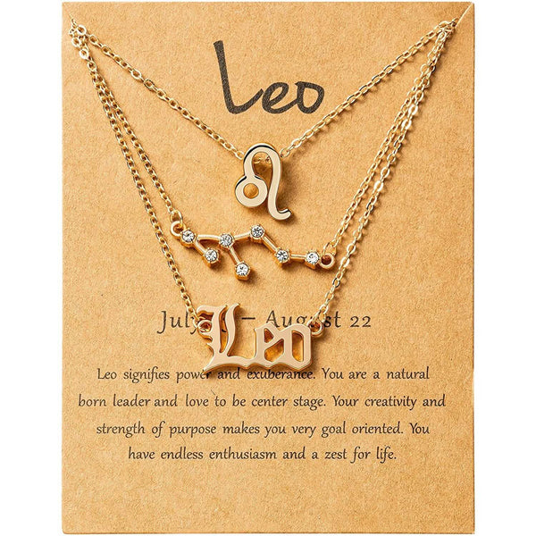 3-Piece: Constellation Zodiac Layer Necklaces