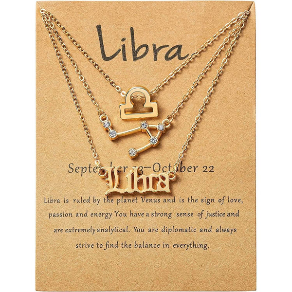 3-Piece: Constellation Zodiac Layer Necklaces