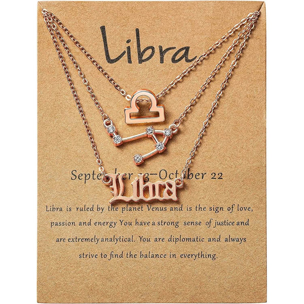 3-Piece: Constellation Zodiac Layer Necklaces