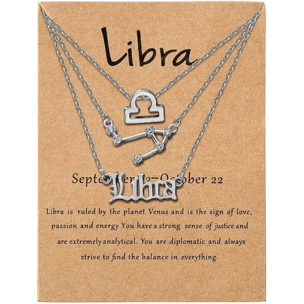 3-Piece: Constellation Zodiac Layer Necklaces
