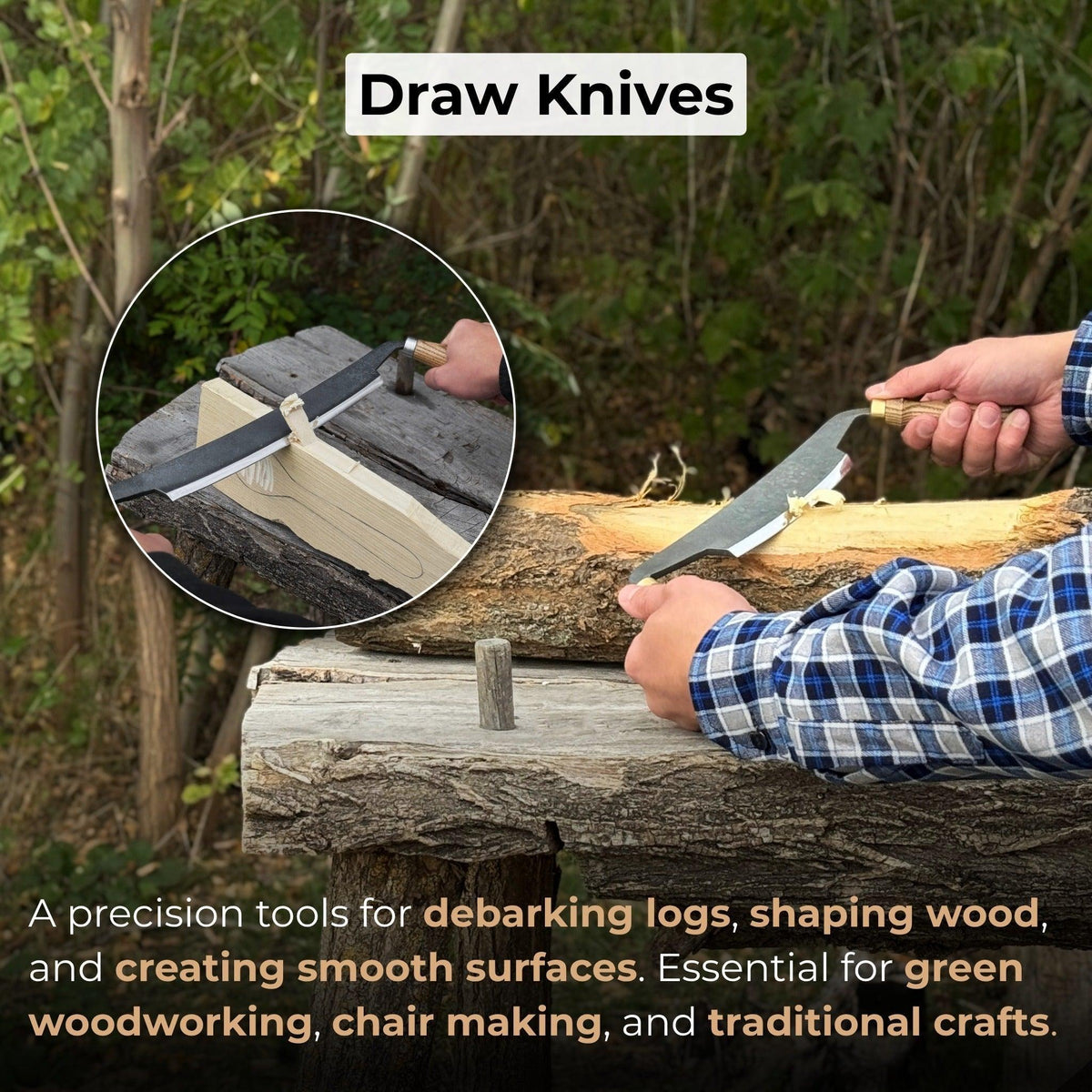 3-Piece Curved Drawknife (Palm Handles) Set
