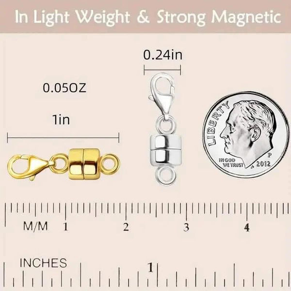 3-Piece: Magnetic Lobster Clasp Necklace Converter with Strong Magnetic Closure