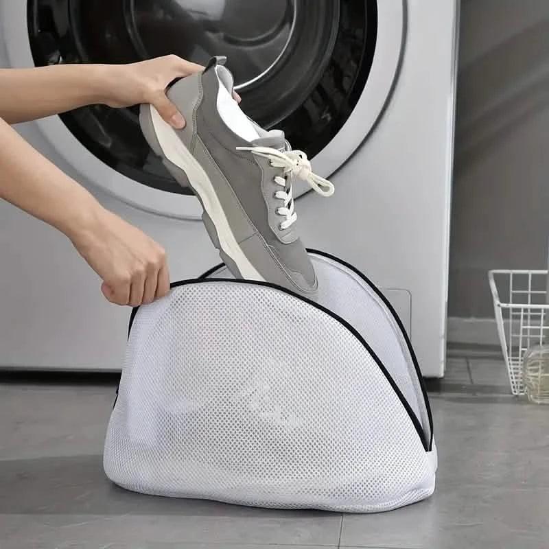 3-Piece Set: Mesh Shoe Laundry Bags with Zip Closure