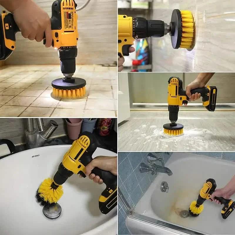 3-Piece Set: Power Scrubber Wash Cleaning Brushes Tool Kit