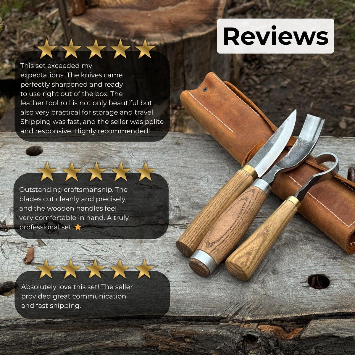 3-Piece Spoon Carving Tool Set