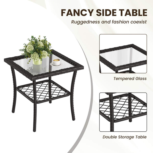 Alora 3-Piece Wicker Patio Bistro Set W/ Swivel Chairs And Table (SAK14789)
