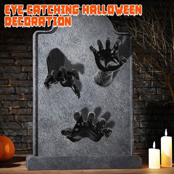 3-Pieces: Creepy Reaching Hands with Lighted Candles Wall Mounted