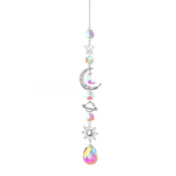 3-Pieces: Crystal Wind Chime Pendant Catcher Diamond Prisms
