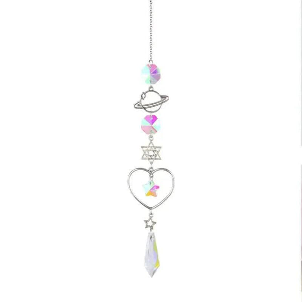 3-Pieces: Crystal Wind Chime Pendant Catcher Diamond Prisms