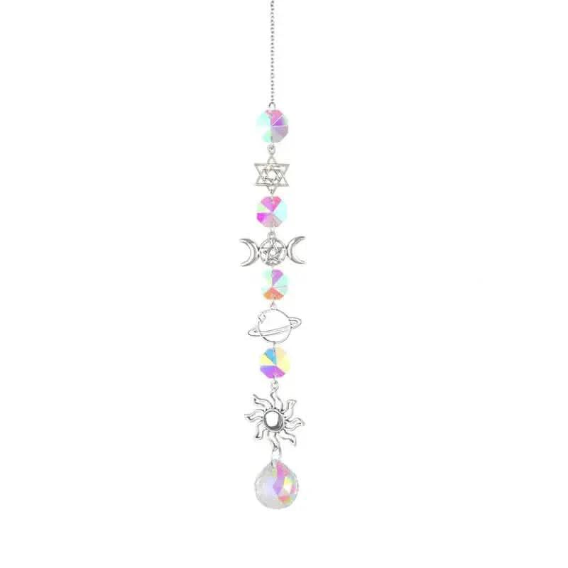 3-Pieces: Crystal Wind Chime Pendant Catcher Diamond Prisms