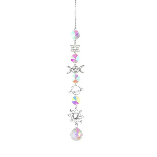 3-Pieces: Crystal Wind Chime Pendant Catcher Diamond Prisms