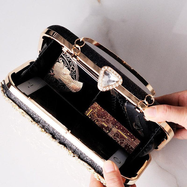 Sparkling Rhinestone Evening Clutch – Diamond Dress Bag